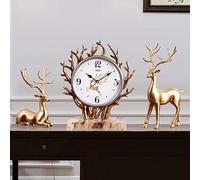 HEDMAI Table Clocks For Living Room Home Decorative Clock Large Mantel Clocks Modern Battery Operated Silent Desk Shelf Clock,Gold