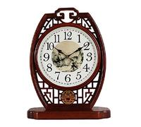 HEDMAI Vintage Mantle Clocks, Mute Living Room Clock Chinese Style Wooden Table Clock Table Decorations For Living Room