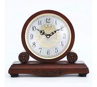 HEDMAI Wooden Mantle Clock,Solid Wood Shelf Clock,Fireplace Clock,Silent Vintage Antique Clock,Runs on Batteries,for Home Living Room Bedroom Offic Study