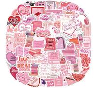 Hedmedum 120 Pieces Waterproof Stickers, Aesthetic Pink Sticker Decals, Trendy Vinyl Stickers for Laptop Cell Phone Case Suitcase Helmet Motorcycle Computer Skateboard Snowboard Car Bicycle MacBook