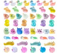 Hedmedum 52 Pcs Mini Animal Luminous Resin Duck Miniature Figurine Small Turtles Duck Elephant Pig Mouse Monster Chicken Caterpillar for Garden Landscape Ornament DIY Craft Decorations