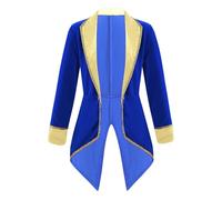Hedmy Kids Boys Long Sleeve Circus Ringmaster Tuxedo Tailcoat Halloween Party Prince Jacket Coat Outerwear Royal Blue 13-14 Years