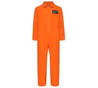 Hedmy Prisoner Outfits for Kids Children Orange Jailbird Inmate Jumpsuit Prison Uniform