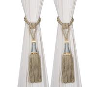 HedongHexi 2 Pack Large Tassel Curtain Tiebacks, Luxury Curtain Rope Tie Backs, Home Decorative Holdbacks Braided Tassel Tie-Backs (Blue, 2 Pack)