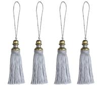 HedongHexi 4 Pack Tassel Key Tassel with Loops, Handmade Tassel Craft, DIY Accessories for Home Decoration