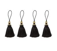 HedongHexi 4 Pack Tassel Key Tassel with Loops, Handmade Tassel Craft, DIY Accessories for Home Decoration
