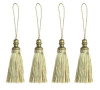 HedongHexi 4 Pack Tassel Key Tassel with Loops, Handmade Tassel Craft, DIY Accessories for Home Decoration