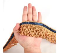 HedongHexi Bullion Fringe Trim and Embellishments 5/10 Yard X 2.5 Inches Fabric Trims Sewing DIY Decoration for Clothes Gold Hebrew Fringes with Blue Ribbon