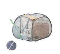HEDONLEE Collapsible Laundry Basket, 90L Foldable Pop-up Laundry Hamper with Handles, Square Mesh Dirty Clothes Hamper for Laundry, Bathroom, Kids Room, Dorm,Travel or Camping (Gray)