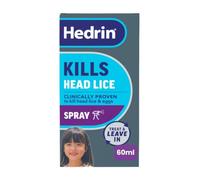 Hedrin Treat & Go Leave-In Spray, Fast, No Fuss Lice & Nit Treatment, Kills Head Lice & Eggs, Clinically Tested, Suitable for Adults & Children, 1 x 60ml (2 x 30ml Treatments)