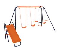 Hedstrom Kids Outdoor Swings, Glider & Slide Set Europa Blue/Orange