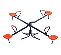 Hedstrom Seesaw: 360-Degree Rotation, Adjustable Length, Durable Steel Frame, Blow-Moulded Seat, Suitable for Multiple Children, Blue/Orange