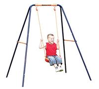 Hedstrom Single Play Swing - Robust Steel Construction, Chunky Blow-Moulded Seat, Powder-Coated Frame - Suitable for Ages 3-10 - Outdoor Garden Toy for Boys and Girls - Ground Pegs Included