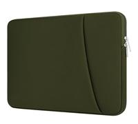 HEDUGO Laptop Sleeve Case with Zipper Accessory Pocket Compatible with 15.6 inches HP Dell Asus Lenovo Padded Computer Pouch Cover Shockproof Protective for 15.6” Laptop/Chromebook/Tablet,Green