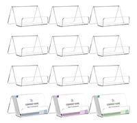 Hedume 12 Pack Business Card Holder for Desk, Office Acrylic Business Card Table Top Display Holders, Clear Name Card Holder Stand, Capacity: 50 Cards