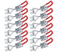 Hedume 12 Pack Pull Latch, Metal Adjustable Door Cabinet Box Case Toggle Latch Hasps Toggle Clamp, 4001, 220Lbs Holding Capacity
