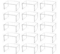 Hedume 16 Pack Clear Acrylic Display Risers, 11cm x 8cm x 5.6cm Display Stand for Figures, Buffets, Dessert, Cupcakes, Candy, Jewelry and Collectibles