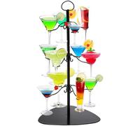 Hedume Cocktail Tree Stand, Champagne Glass Holder, 3 Tier - 12 Holders Wine Glass Flight Tasting Display for Champagne, Cocktails, Martini, Margarita Cups at Weddings, Bridal Shower, Parties