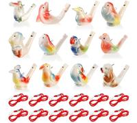 Hedume Set of 12 Ceramic Bird Whistles, Bird Water Whistles, Bird Call Whistle for Water and Bath Play Fun, Birthday Gift, Easter Gift