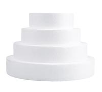 Hedume Set of 4 Round Foam Cake Dummy, 4 Sizes Cake Foam Dummies, 6-12 Inches/15-30.5cm Foam Cake Dummy for Decorating and Wedding Display