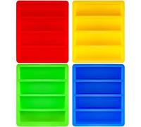Hedume Set of 4 Silicone Butter Mold Tray, Silicone Ice Cube Trays, Collins Ice Cube Mold Tray, BPA Free, Rectangular Mold for Butter, Cocktail, Bottled Beverage, Cake and Soap Bar