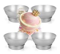 Hedume Set of 8 Cake Sphere Pan, 6.5 Inches/16.5cm 3D Sports Ball Cake Pan to Create Any Ball Shaped Cake, Includes 4 Semicircles and 4 Chassis