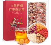 Hee Creek Ginseng Longan Red Date Tea 10.58oz / 20 Count Wolfberry Jujube Rose Herbal Blends Women Energy Tea for Cold Hands and Feet, Period Care, Warming, Nourishing, Caffeine Free 人参桂圆红枣茶 女人茶 女神茶