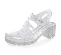 Hee grand Crystal Jelly Heel Sandals for Women Summer Beach Jelly Shoes, Heel-white, 2.5 UK