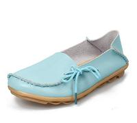 Hee Grand Women Leather Lace-Up Loafer Flats Pumps UK 5.5 Blue