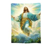 Heeboode Flannel Blanket Jesus Soft Throw Blanket for Sofa Couch Bed, Warm Cosy Blankets and Throws, Office Home Decor Friendship Gift for Women Adults Kids, All Seasons 150x180cm 14-1199