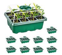HEEGFF Seed Trays Starter 2026 Upgrade, Pack of 10, 120 Cell Plant Germination Trays, Indoor Plant Propagator Set with Lid and Ventilation, Seedling Starter for Greenhouse & Gardens