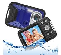 Heegomn Waterproof Digital Camera for Children, Full HD 1080P, 8x Digital Zoom, 16MP Underwater Cam for Teenagers/Beginners (Blue)