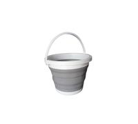 heekin 5L Collapsible Bucket for Car Wash, Outdoor Camping, Water Collection, Children's Play, Pet Feeding, Home Cleaning, Space Saving (Grey)