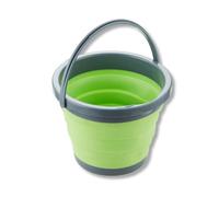 heekin 5L Collapsible Bucket for Car Wash, Outdoor Camping, Water Collection, Children's Play, Pet Feeding, Home Cleaning, Space Saving （green）