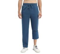 heekpek Mens Joggers Tracksuit Bottoms Fleece Open Hem Cotton Joggers Mens Sweatpants Gym Sports Trousers, Blue, Size XL