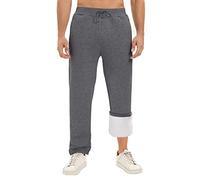 heekpek Mens Joggers Tracksuit Bottoms Fleece Open Hem Cotton Joggers Mens Sweatpants Gym Sports Trousers, Dark Grey, Size L