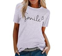 heekpek Women Bee Kind T Shirt Ladies Blouse T-Shirt Crew Neck Graphic Tee Women Short Sleeve Summer Tops, Z1Grey, Size M
