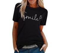 heekpek Women Bee Kind T Shirt Ladies Blouse T-Shirt Crew Neck Graphic Tee Women Short Sleeve Summer Tops, Black, Size S