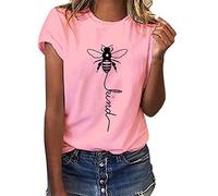 heekpek Women Bee Kind T Shirt Ladies Blouse T-Shirt Crew Neck Graphic Tee Women Short Sleeve Summer Tops