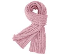 heekpek Women Chunky Scarf Ladies Cable Knitted Long Scarves | Winter Warm Shawl Wraps Xmas Gifts, Pink