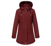 heekpek Women's Coats Ladies Spring Coat Elegant Lightweight Jackets Casual Outdoor Windbreaker Softshell Transition Jacket Zipper Hooded Parka with Drawstring for Spring Autumn(Burgundy, L)
