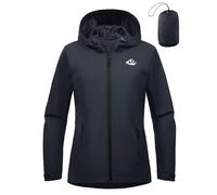 heekpek Women's Waterproof Jacket Coat for Women UK Raincoat Lightweight Ladies Packable Parka Hooded Zip Outdoor Windbreaker Breathable Softshell Jackets Windproof Coats with Pockets