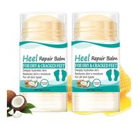 Heel Balm for Dry Cracked Feet, Hydrating Coconut Scented Moisturising Stick to Nourish & Smooth Rough Skin, 40g Long-Lasting Formula for Daily Foot Care (2PCS) - Intensive & Restoration for Heels,
