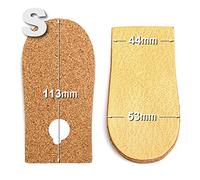 Heel Cork 1.5-2cm Natural Leather with Adhesive Patch to Keep in Place Significantly Reducing The Strain on The Achilles Tendon and The HipJoints When Walking (Size L, 1.5 cm) Beige
