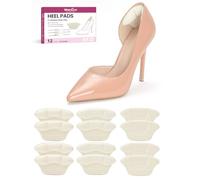 Heel Cushion Pads 12 Pcs, Heel Grips for Ladies & Mens Shoes, Heel Protectors for Shoes Too Big, Soft Heel Pads & Shoe Inserts to Prevent Heel Slipping and Blisters