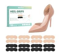 Heel Grips for Womens Shoes - Welnove 8 Pairs Bunny Ear Heel Cushion Pads for Foot Protection, Friction, Pain - Self Adhesive Comfortable Heel Inserts Liners for Women Men Anti Slip (Black & Beige)
