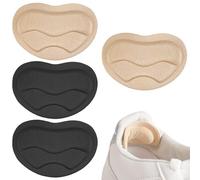 Heel Grips, Heel Cushion Pads Self-Adhesive Heel Pads Heel Protectors for Half-Size Too Big or Loose Shoes to Prevent Rubbing Blisters and Shoes Heel Slipping Out (Black + Nude)