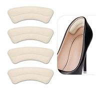Heel Grips Liner Cushions Inserts for Loose Shoes, Heel Pads Snugs for Shoe Too Big Men Women, Filler Improved Shoe Fit and Comfort, Prevent Heel Slip and Blister (4 Pairs) (Pale Apricot)