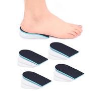 Heel Lift for Leg Length Discrepancy, Heel Pain Relief 【USA Made PORON】 Orthopedic Heel Increase Inserts for Plantar Fasciitis, Heel Height Adjustment ((2pairs) Black-Blue, W 12-14 / M 10-14.5)