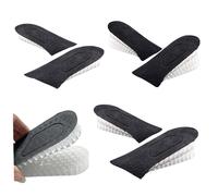 Heel Lifts Shoe Inserts Height Insoles Height Increase Insoles 3 Pairs Invisible Shoe Lifts Inserts 2 Inch Height Adjustable Elastic Shock Absorption Heel Raise Pads Shoe Lifts for Men & Women Black